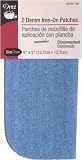 Iron-On Patches 5X5 2/Pkg-Stonewash Denim