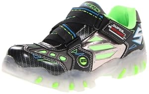 Skechers Kids 90470L Street Lightz Sneaker,Black/Lime,1 M US Little Kid
