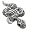 Silver Tone Jet Crystal Snake Ring SZ 5