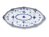 BLUE FLUTED FULL LACE OVAL ACC./ASPARAG DISH