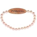 Pink Mother Of Pearl "Princess" Plaque Children's Bracelet - Pink ( 5.5" )