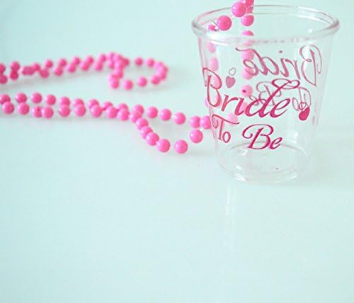 Bride to Be Necklace with Short Glass Hen /Bridal Party Favors Pack of 5 Pcs