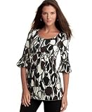 Studio M Printed Empire-Waist Tunic Top