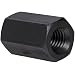 1117 Carbon Steel Coupling Nut, Black Oxide Finish, Right Hand Threads, Class 2B 7/16"-18 Threads, Made in US (Pack of 5)