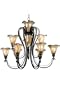 Iverness 12-Light Chandelier chrome swirlart Tuscan Silver