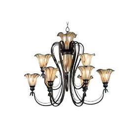 Iverness 12-Light Chandelier chrome swirlart Tuscan Silver