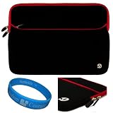 (15″ Black Red Trim)Neoprene Case Bag Sleeve for Apple Macbook 13″ Macbook, Macbook Pro 15″ and Macbook Pro 17″ Macbook Sleeves MacBook Air (Macbook 13 inches, Single Zipper Black)