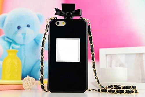 Phone Case for Iphone and Samsung Smart Phones. Perfume Bottle Shaped with Chain Handbag Telephone Case Lovely Bowknot Style Color Black (Samsung Note 4)
