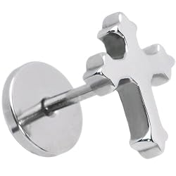 16 Gauge Stainless Steel Gothic Cross Labret Monroe Tragus