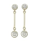 14K Yellow Gold 1/4 ct. Bezel Set Diamond Fashion Earrings