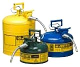 JUSTRITE Type II Yellow AccuflowSafety Cans for Diesel Fuel - 5 Gallons