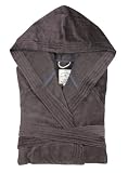 Produkt-Bild: Tom Tailor 110401/902/703 "Basic Velours" Bademantel, mit Kapuze, Gr. L, dunkel grau