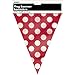 Unique Industries Party Decoration Polka Dots Pennant Flag Banner-12 Ft | Ruby Red | 1 Pc