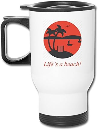 Aip-Yep Best Life Is A Beach Island And Coconut Handled Auto Mugs White