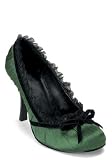 Women's Pleated Pump, 3 1/2 Inch (Forest Green Satin;9)
