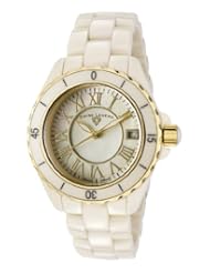 Swiss Legend Womens 20050-BGWGR Karamica Collection Beige/Gold Ceramic Watch