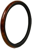 Custom Accessories 39755 Black and Wood Grain Luxury Steering Wheel Cover