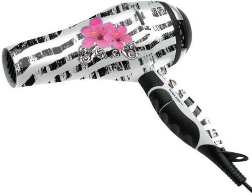 HOT TOOLS HT5000ZB Safari Zebra Ionic Dryer, White/Black Stripes