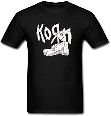 YLINMY Men's Korn Doll Logo T-shirt Size L Black