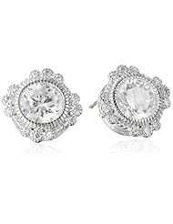 Sterling Silver Simulated Diamond Round 8mm Stud Earrings