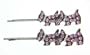 A Pair of Crystal Pink Glittering Puppies Crystal Bobbie Pin