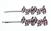 A Pair of Crystal Pink Glittering Puppies Swarovski Crystal Bobbie Pin