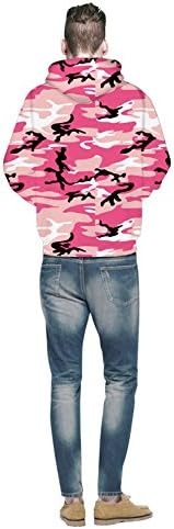 YY trend Printed Camouflage Big Pockets Drawstring Hooded Hoodie Sweatshirt