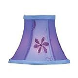 Livex S222 Chandelier Shade Violet Embroidered Floral Silk Bell Clip Shade