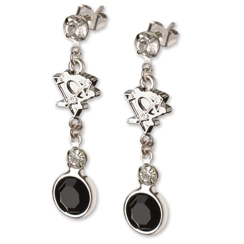 NHL Pittsburgh Penguins Crystal Logo Earrings