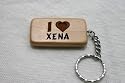 I Love Xena Wooden Keychain