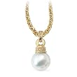 18K Yellow Gold Paspaley South Sea Cultured Fine Near Round Pearl and Diamond Pendant - 11.00mm