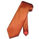100% Silk Solid Burnt Dark Orange Neck Tie. Men's NeckTie