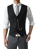 SVE TheLees Mens slim fit chain point 3 button vest