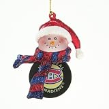Montreal Canadiens 3" Striped Acrylic Snowman Puck Ornament