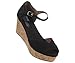 Toms Women's Platform Wedges Black Metallic Burlap 10002808