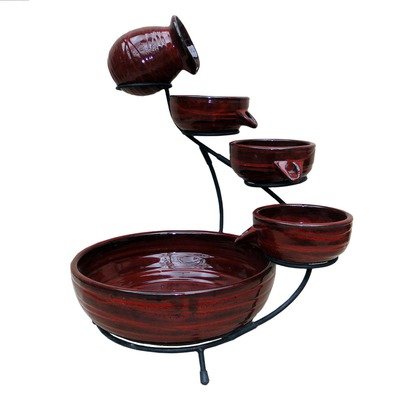 Smart Solar 23941R01 Lava Red Finish Lava Ceramic Solar Cascade