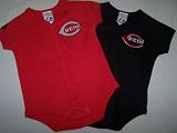Cincinnati Reds Baby Twin Home and Away Creepers by Majestic, 6-9 mos