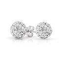 Bling Jewelry Sterling Silver White Crystal Shamballa Stud Earrings