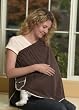 ORGANIC NursEase Breastfeeding Shawl- Organic Small Brown with Floral Trim