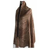 Large 100% 2-Ply Cashmere Pashmina Shawl Wrap with Circle Print, One size