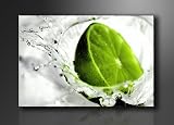 Produkt-Bild: Bild auf Leinwand Lime gr&uuml;n 80 x 60 cm Modell-Nr. XXL 4131 Bilder fertig gerahmt mit Keilrahmen riesig. Ausf&uuml;hrung Kunstdruck als Wandbild mit Rahmen. G&uuml;nstiger als &Ouml;lbild Gem&auml;lde Poster Plakat mit Bilderrahmen