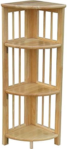 4 Tier Corner Folding Bookcase - Natural