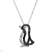 14K White Gold 0.16 CTW Color Black Opaque Diamond and 0.02 CTW Color I-J SI2 Diamond Ladies Necklace. Length 18 in. Total Item weight 1.2 g.