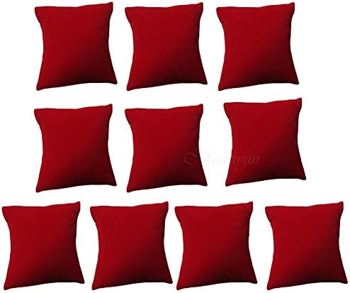 CYNDIE 10pcs Velvet Pillow Cushion Bracelet Watch Jewelry Display Holder Showcase red