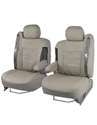 Automotive Parts and Accessories: Tan Beige PU Leather Seat Covers Luxury Leatherette - Armrest & Integrated Seatbelt - BDK