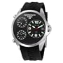 Torgoen Swiss Men's T08301 Triple Time Zone Black Polyurethane Strap Watch