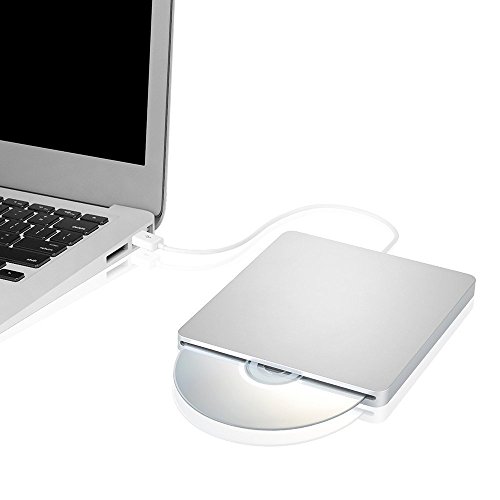 MthsTec External Slim USB 3.0 Slot-In DVD Burner/Writer CD Drive for Apple Mac,Mac Air,Mac Pro and Other Laptops/Desktops, Windows 10 Compatible, Silve