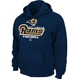 NFL Men's St. Louis Rams Critical Victory V Long Sleeve Hooded Fleece Pullover (Athletic Navy, Large)