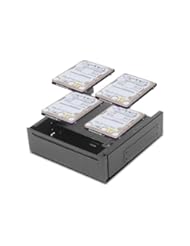 Silverstone Tek 5.25-Inch Aluminum Cover Bay Converter for Slot-Load Slim Optical Disk Drive and 4X 2.5-Inch HDD/SSD Drives FP58B Black