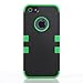Masione™ Deluxe Hybrid High Impact Soft Silicone + Hard PC Case Cover for Apple iPhone 5S 5 5G with Screen Protector and Stylus (Black+Green)